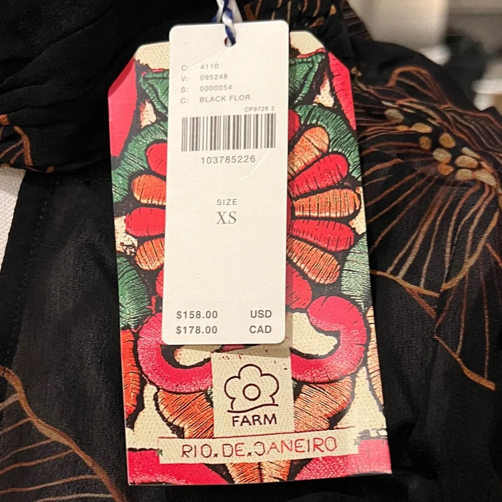 FARM Rio Black and Brown Floral Blouse - Picture 5 of 6